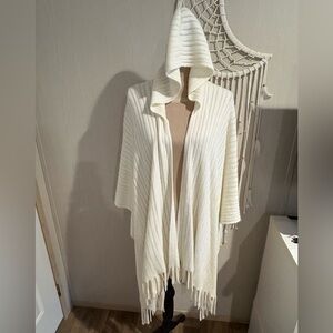 East 5th Cream Hooded Women's Poncho